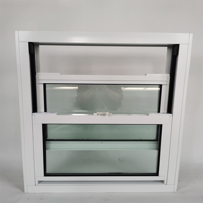Top Single Aluminium Double Hung Windows with Diamond Grids Glass Hanging Curtain Type