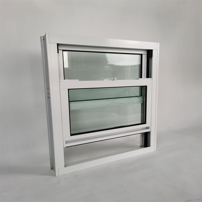 Top Single Aluminium Double Hung Windows with Diamond Grids Glass Hanging Curtain Type
