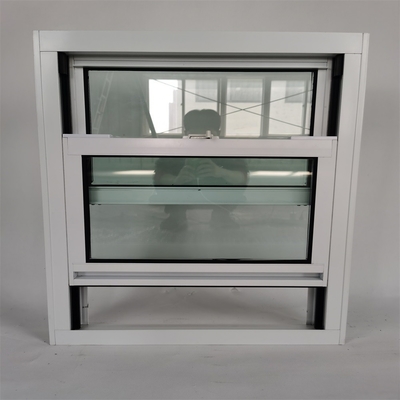 Top Single Aluminium Double Hung Windows with Diamond Grids Glass Hanging Curtain Type