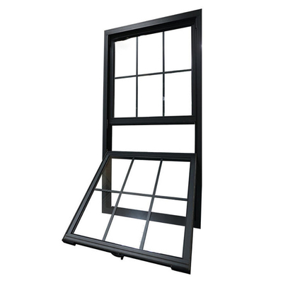 Electric Lift Up Double Glass Aluminum Frame Smart Hung Window with Brown Glass Color
