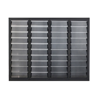 Hurricane Outdoor Metal Jalousie Exterior Aluminum Window with Built-in Shutters Security
