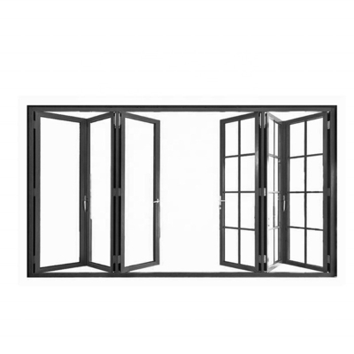 Vertical Pvc Fold Glass Guard Kitchen Windows with Triple Accordion Power Bifold Design