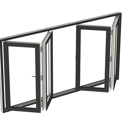 Vertical Pvc Fold Glass Guard Kitchen Windows with Triple Accordion Power Bifold Design