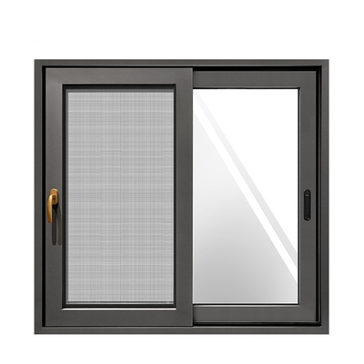 Customized Gray Double Glazed Glass Impact Aluminum Sliding Windows and Doors with Security Bars