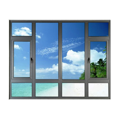 Simple Design Elegant House with Grill Louver Type Swing Open Aluminum Glass Windows
