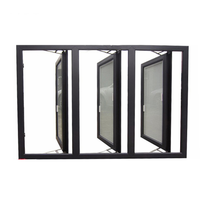 Simple Design Elegant House with Grill Louver Type Swing Open Aluminum Glass Windows