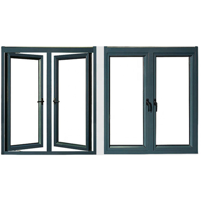 Simple Design Elegant House with Grill Louver Type Swing Open Aluminum Glass Windows