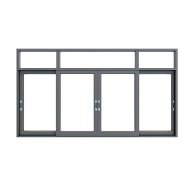 Customized Finished 798 Series Aluminum Gray Sliding Window with Hanging Curtain Type