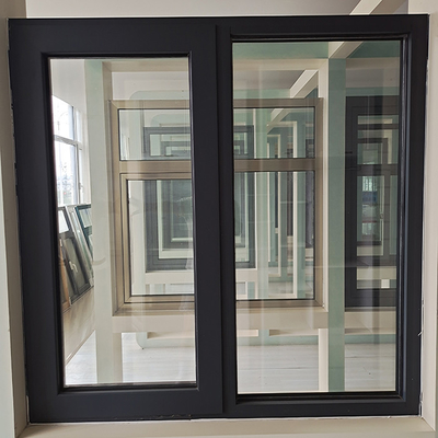 Customized Finished 798 Series Aluminum Gray Sliding Window with Hanging Curtain Type