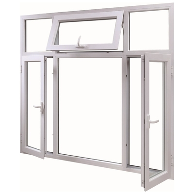 FiberGlass Screen Netting Upvc Casement Window with Roller Shutter in Customized Colors