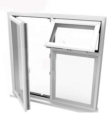 Single Panel Glass Louvers Fixed Aluminum Casement Window with Black Color Sub Frame