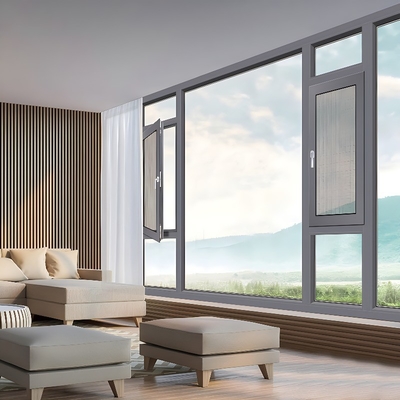 Aluminum Casement Swing Windows for Sound Insulation Against Storm in Security Houses