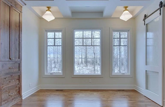 White PVC Raw Material UPVC Hung Window for Vertical Opening and Fiberglass Mesh Screen