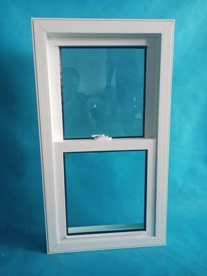 White PVC Raw Material UPVC Hung Window for Vertical Opening and Fiberglass Mesh Screen