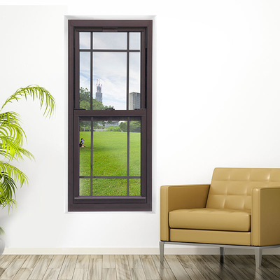 Customized UPVC Black Single-Hung Windows with Roller Blind Curtain Type
