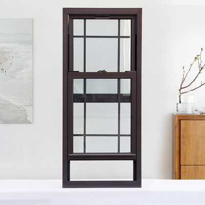 Customized UPVC Black Single-Hung Windows with Roller Blind Curtain Type