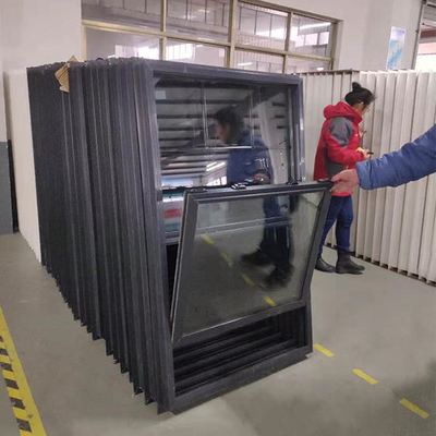 Customized UPVC Black Single-Hung Windows with Roller Blind Curtain Type