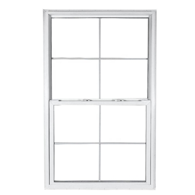 Apartment Single Hung Window with Plastic Frame and Curtain Type Roller Blind