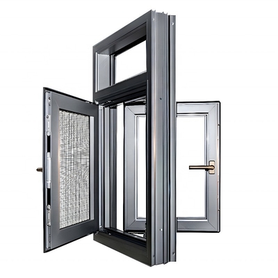 Windproof Casement Windows With Screens and Tempering Glass for Customizable Size