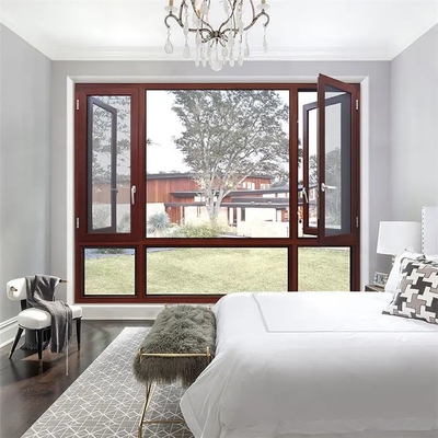 Upvc Black Frame Double Glazed Casement Windows with Crank Handle and Customized Colors