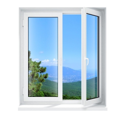Upvc Black Frame Double Glazed Casement Windows with Crank Handle and Customized Colors