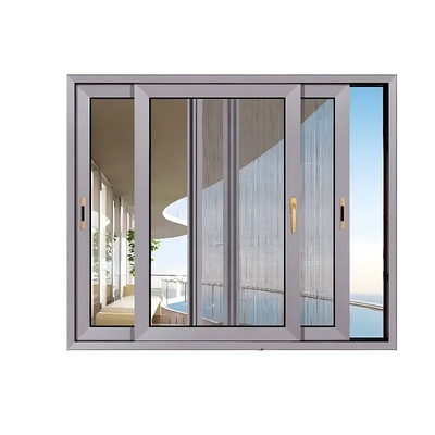 Hanging Curtain Type Soundproof Windproof Hurricane Glass Sliding Aluminum Windows with Window Lock