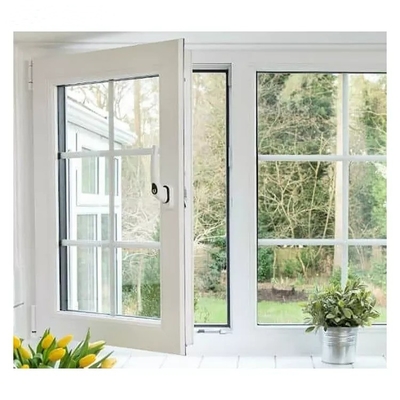 Customized Colors UPVC Casement Windows with Simulated Bars and Plastic Frame Options