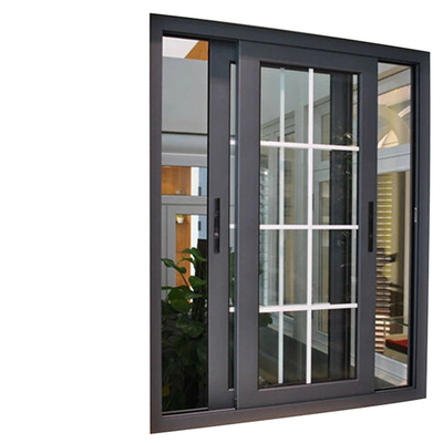 Open Type Sliding Window with Motorized Composite Up Security Bar and Tempering Glass