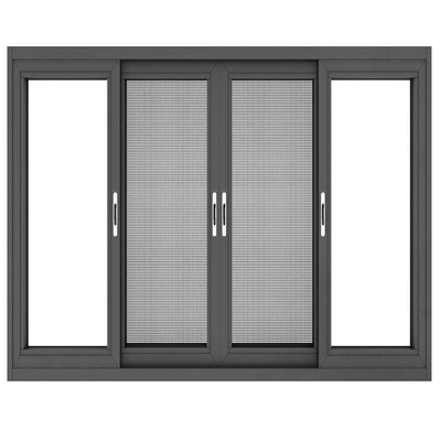 Easy Installation Sliding Window with 4 Panels Tempered Glass and Magnetic Screen