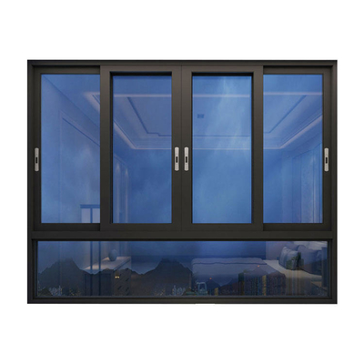 Easy Installation Sliding Window with 4 Panels Tempered Glass and Magnetic Screen