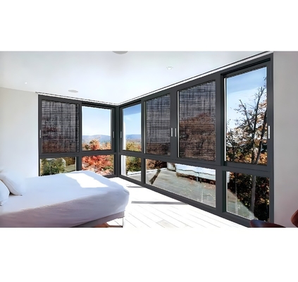 Sliding Open Close Aluminum Alloy Windows with Double Glass and Nylon Screen Netting