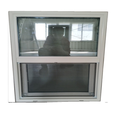 American Style PVC Frame Upvc Single Hung Window with Curtain Type Roller blind