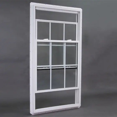 Black Vinyl Single Sash Double Hung Upvc Pvc Windows with 1.8mm/2.0mm Profile Thickness