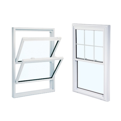 Energy-Saving Vinyl Double Hung Windows with Low-E Coating Glass and PVC Frame