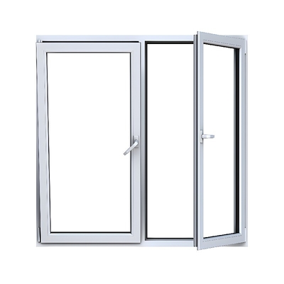 PVC Soundproof Double Glazed Vinyl Replacement Windows for Outward Casement Open Type