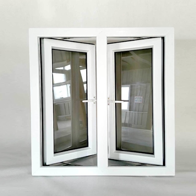 PVC Soundproof Double Glazed Vinyl Replacement Windows for Outward Casement Open Type